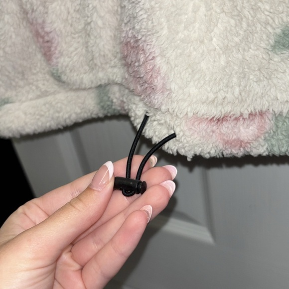 PINK Size Medium Floral Half Zip - Picture 4 of 5